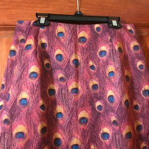 Pink Peacock Printed Skirt